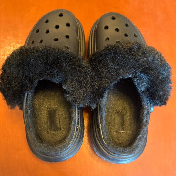 Crocs Stomp Lined Platform Clog Black Vegan Lug Sole Unisex M5 W7 - Picture 5 of 7